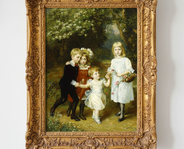 The Four Elder Agar-Robartes Children by Anna Lea Merritt Original Oil Painting Reproduction - GFM Painting