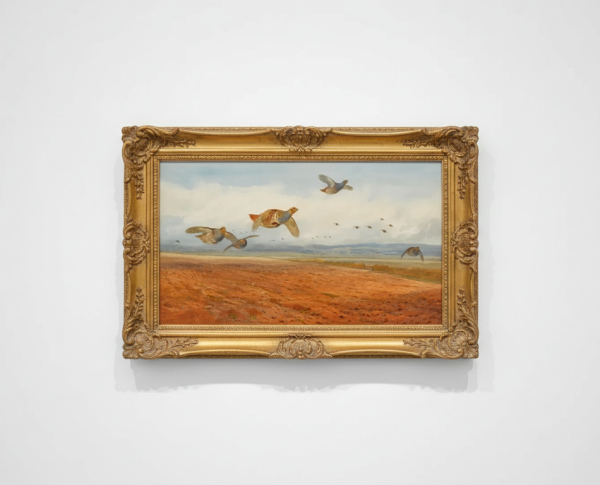 A Covey of Grey Partridge in Flight by Archibald Thorburn Original Oil Painting Reproduction - GFM Painting