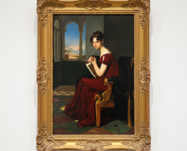 Young Lady with Drawing Utensils - Countess Thekla Ludolf, neé Weyssenhoff by Carl Christian Vogel von Vogelstein Original Oil Painting Reproduction - GFM Painting