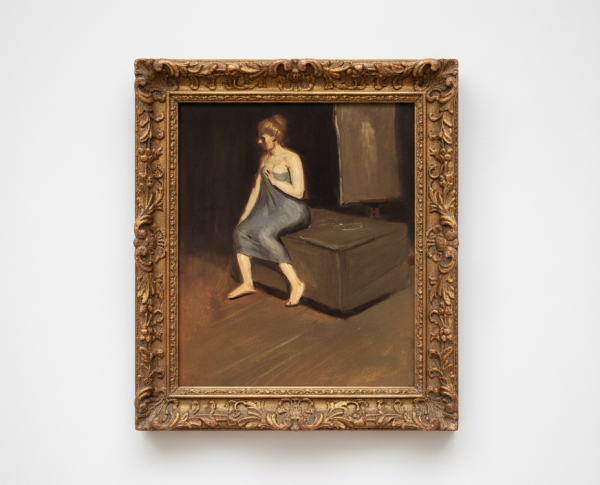 Model in Towel, Sitting on Box by Edward Hopper Original Oil Painting Reproduction - GFM Painting