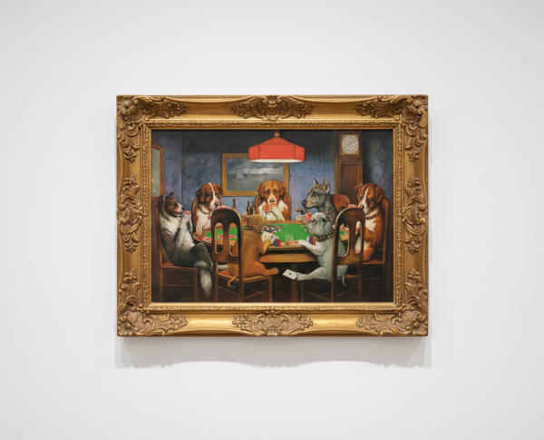 Dogs Playing Poker by American Realism Original Oil Painting Reproduction - GFM Painting