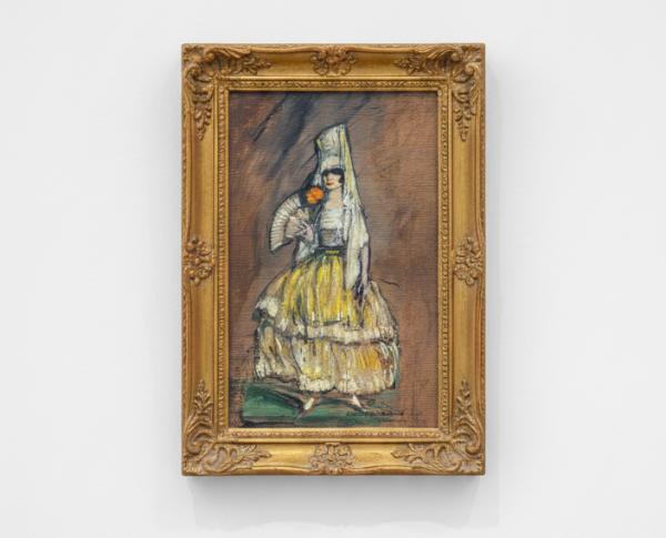 \'Manola\' with Mantilla and Fan by Symbolism Original Oil Painting Reproduction - GFM Painting