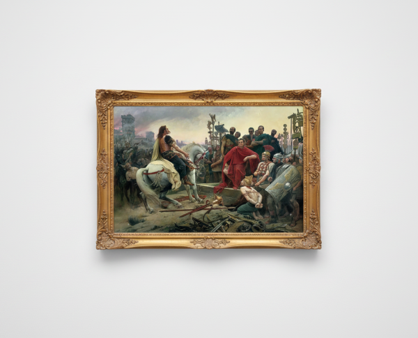 Vercingetorix throws down his arms at the feet of Julius Caesar, 1899 by Academic Art Original Oil Painting Reproduction - GFM Painting