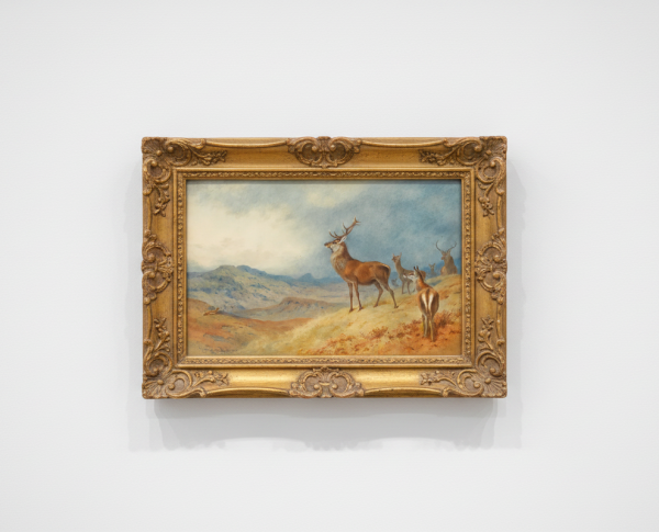 Red Deer In A Highland Landscape by Naturalism Original Oil Painting Reproduction - GFM Painting