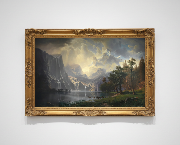 Among The Sierra Nevada Mountains California by Hudson River School Original Oil Painting Reproduction - GFM Painting