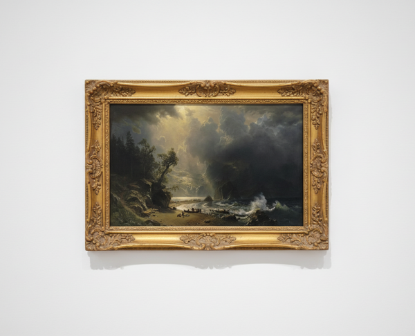 Puget Sound On The Pacific Coast by Hudson River School Original Oil Painting Reproduction - GFM Painting