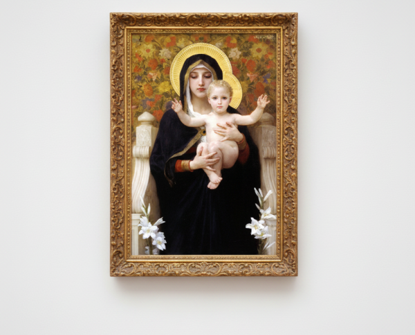 La Vierge au Lys (The Virgin of the Lilies) by Academic Classicism Original Oil Painting Reproduction - GFM Painting