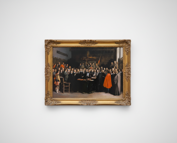 The Swearing of the Oath of Ratification of the Treaty of Munster by Gerard Terborch Original Oil Painting Reproduction - GFM Painting