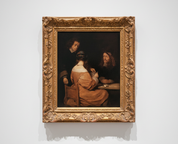 Card Players by Gerard Terborch Original Oil Painting Reproduction - GFM Painting