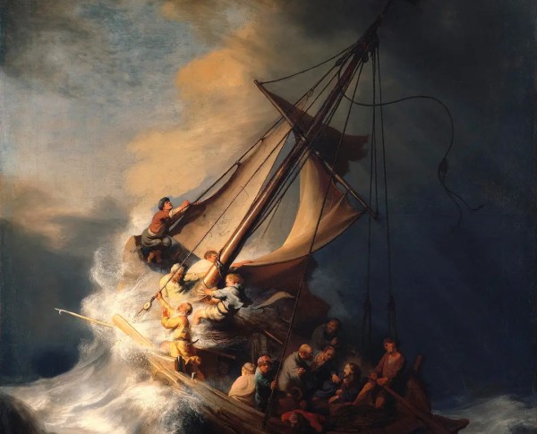 Christ In The Storm On The Sea Of Galilee by Rembrandt Van Rijn Original Oil Painting - GFM Painting