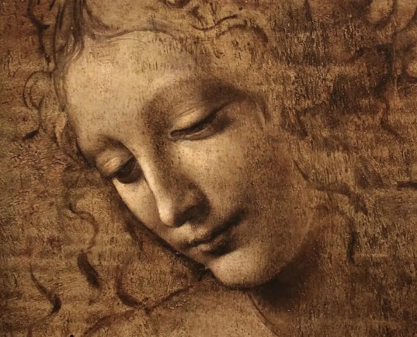 Female head (The Lady of the Dishevelled Hair) (or La Scapigliata) by Leonardo Da Vinci Original Oil Painting - GFM Painting