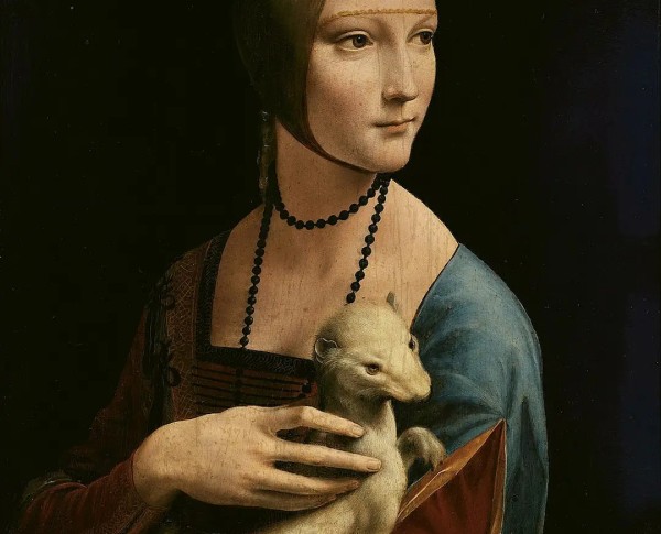Portrait of Cecilia Gallerani (Lady with an Ermine) 1483-90 by Leonardo Da Vinci Original Oil Painting - GFM Painting