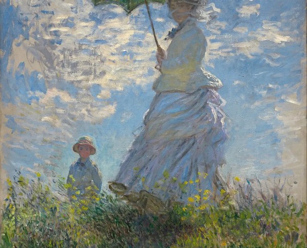 The Walk Woman With A Parasol by Claude Monet Original Oil Painting - GFM Painting