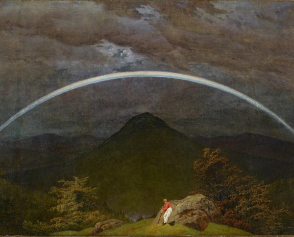 Mountain Landscape with Rainbow by Caspar David Friedrich Original Oil Painting - GFM Painting