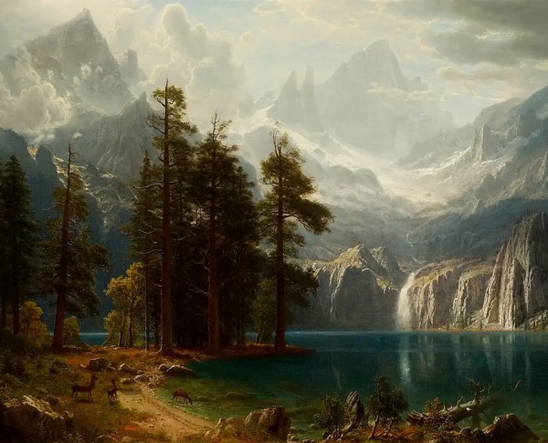 Sierra Nevada I by Albert Bierstadt Original Oil Painting - GFM Painting