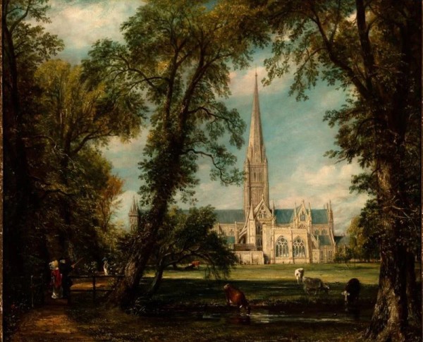 Salisbury Cathedral from the Bishop's Grounds by John Constable Original Oil Painting - GFM Painting