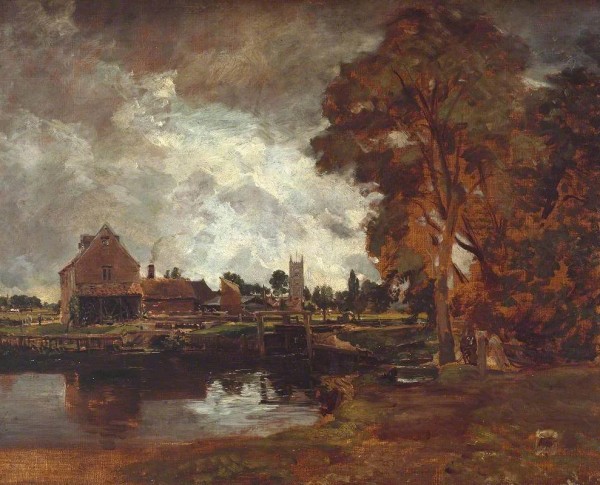Dedham Lock and Mill by John Constable Original Oil Painting - GFM Painting
