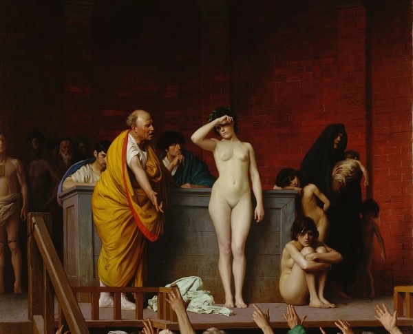 Slave Market in Rome by Jean-Léon Gérôme Original Oil Painting - GFM Painting