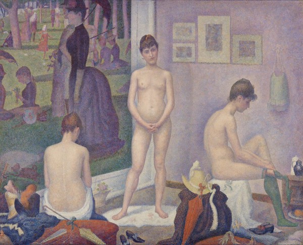 The Models by Georges Seurat Original Oil Painting - GFM Painting
