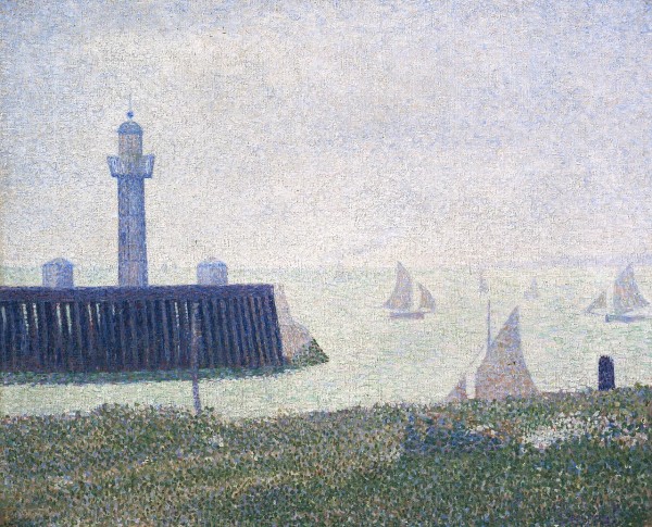 End of the pier, Honfleur by Georges Seurat Original Oil Painting - GFM Painting