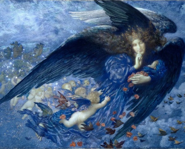 Night with her Train of Stars by Edward Robert Hughes R.W.S. Original Oil Painting - GFM Painting