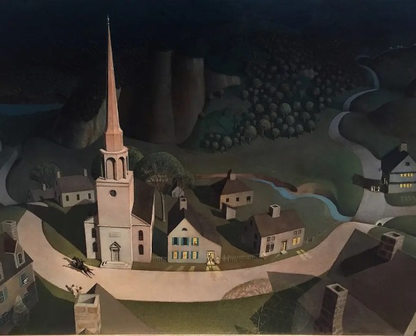 The Midnight Ride of Paul Revere by Grant Wood Original Oil Painting - GFM Painting