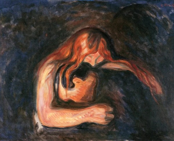 Vampire by Edvard Munch Original Oil Painting - GFM Painting