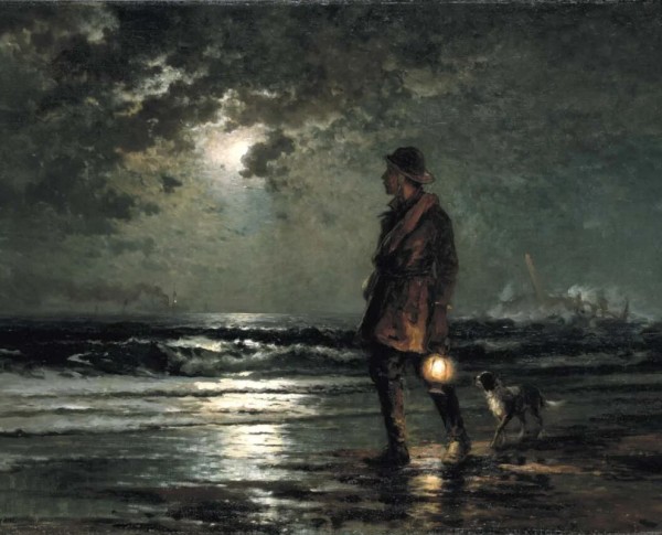 Life Saving Patrol by Edward Moran Original Oil Painting - GFM Painting