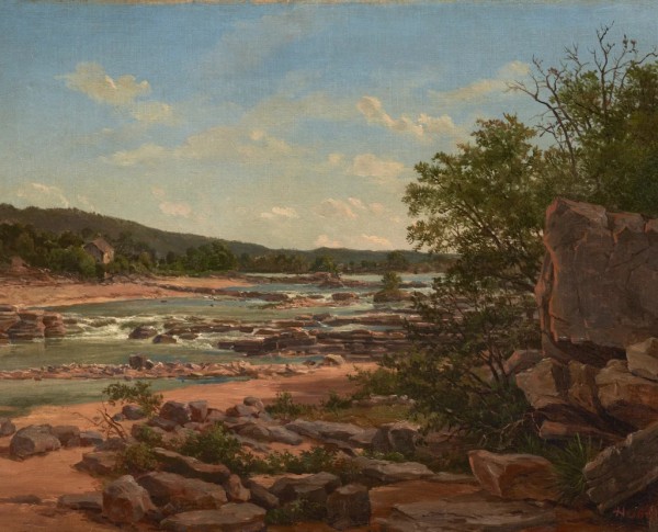 Marble Falls by William Henry Huddle Original Oil Painting - GFM Painting