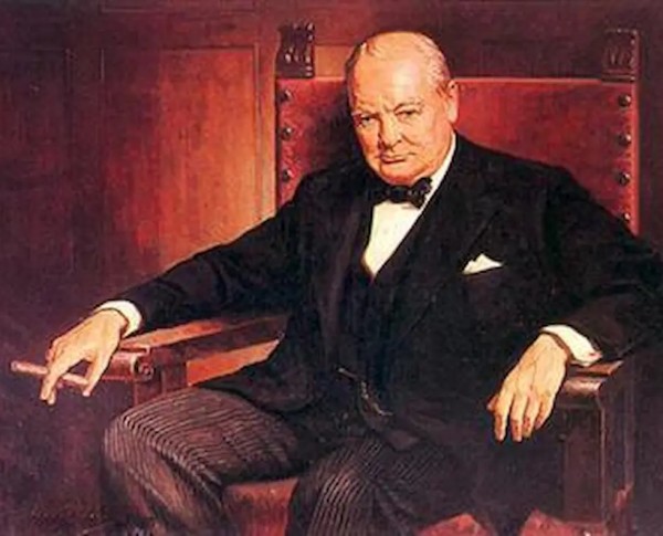 Sir Winston Churchill by Arthur Pan Original Oil Painting - GFM Painting