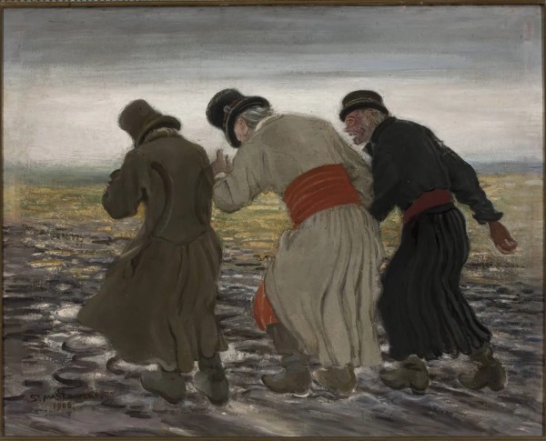 Drunken peasants by Ludwig Knaus Original Oil Painting - GFM Painting