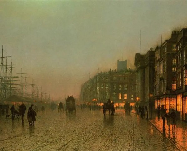 Liverpool from Wapping by John Atkinson Grimshaw Original Oil Painting - GFM Painting