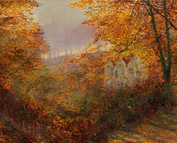 A House in a Clearing by John Atkinson Grimshaw Original Oil Painting - GFM Painting