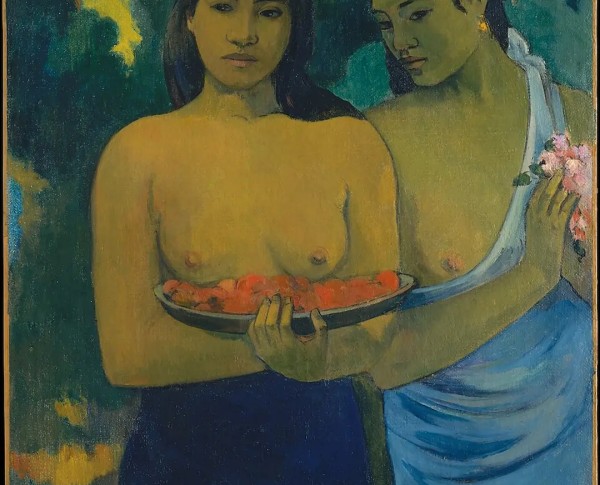 Two Tahitian Women by Paul Gauguin Original Oil Painting - GFM Painting