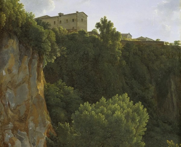 Gorge at Cività Castellana by Jean-Joseph-Xavier Bidauld Original Oil Painting - GFM Painting