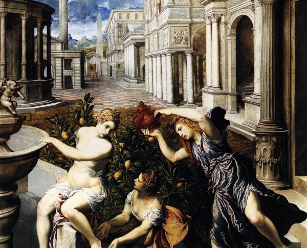 Bathsheba Bathing by Francesco Paolo Hayez Original Oil Painting - GFM Painting