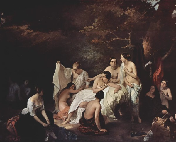 Bad der Nymphen by Francesco Paolo Hayez Original Oil Painting - GFM Painting