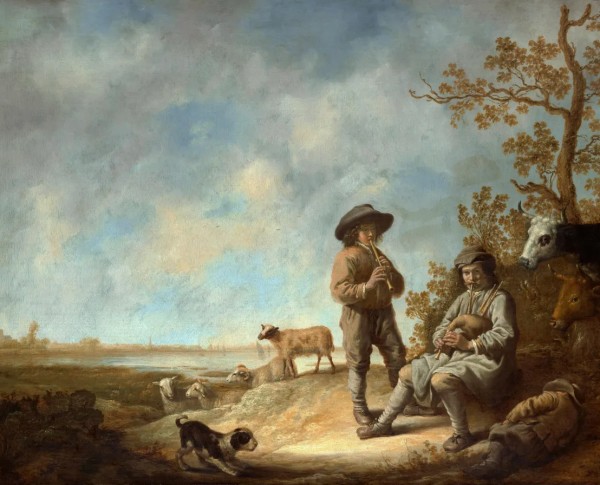 Piping Shepherd by Anna Lea Merritt Original Oil Painting - GFM Painting