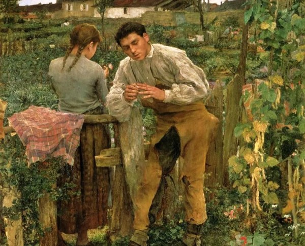 Village Love by Bastien lepage Original Oil Painting - GFM Painting