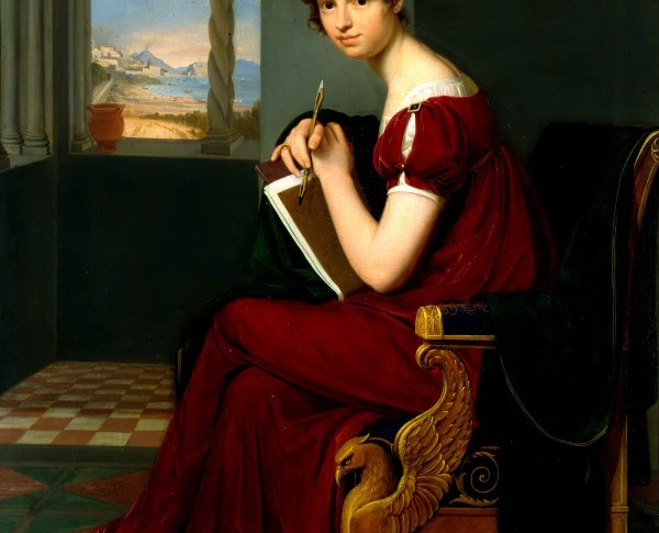 Young Lady with Drawing Utensils - Countess Thekla Ludolf, neé Weyssenhoff by Carl Christian Vogel von Vogelstein Original Oil Painting - GFM Painting