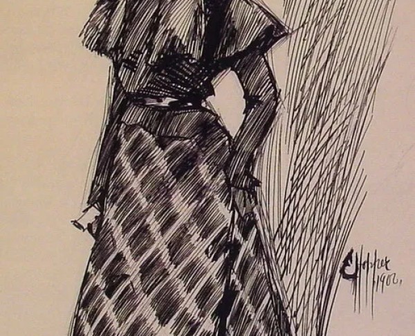 Study of a Standing Woman by Edward Hopper Original Oil Painting - GFM Painting