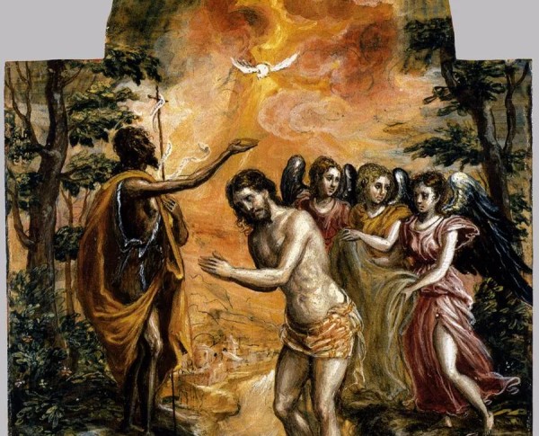 Baptism of Christ by Doménikos Theotokópoulos Original Oil Painting - GFM Painting