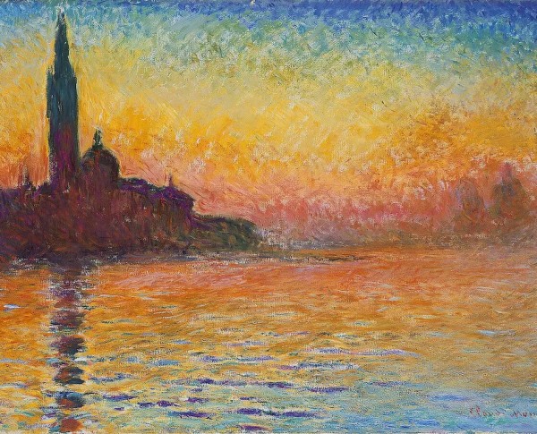 San Giorgio Maggiore At Dusk by Impressionism Original Oil Painting - GFM Painting