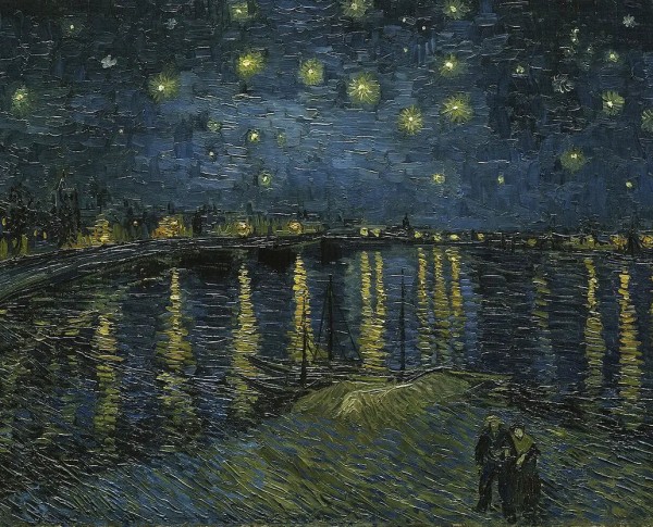 Starry Night Over The Rhone by Vincent Van Gogh Original Oil Painting - GFM Painting