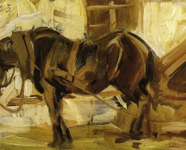 Small Horse Study by Franz Marc Original Oil Painting - GFM Painting