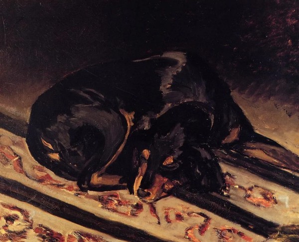 The Dog Rita Asleep by Frederic Bazille Original Oil Painting - GFM Painting