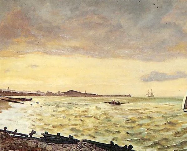 Beach at Sainte-Adresse by Frederic Bazille Original Oil Painting - GFM Painting