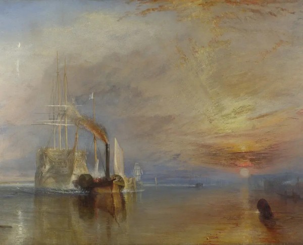 The Fighting \'Téméraire\' tugged to her last Berth to be broken up by Romanticism Original Oil Painting - GFM Painting