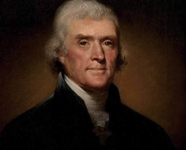 Portrait of Thomas Jefferson by Neo-Classical Original Oil Painting - GFM Painting