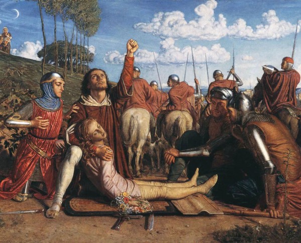 Rienzi Vowing to Obtain Justice for the Death of his Young Brother, Slain in a Skirmish between the Colonna and Orsini Factions by William Holman Hunt Original Oil Painting - GFM Painting